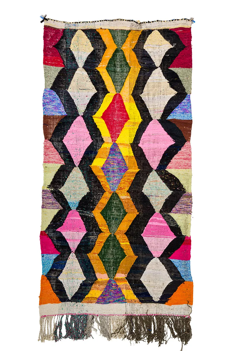 Tappeto Berberi Dal Marocco Boucherouite 150 x 305 cm