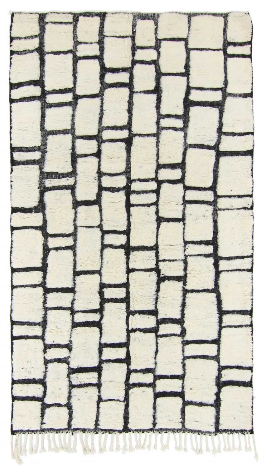 Tappeto Kilim In Stile Berbero Del Marocco Beni Ourain 270 x 150 cm
