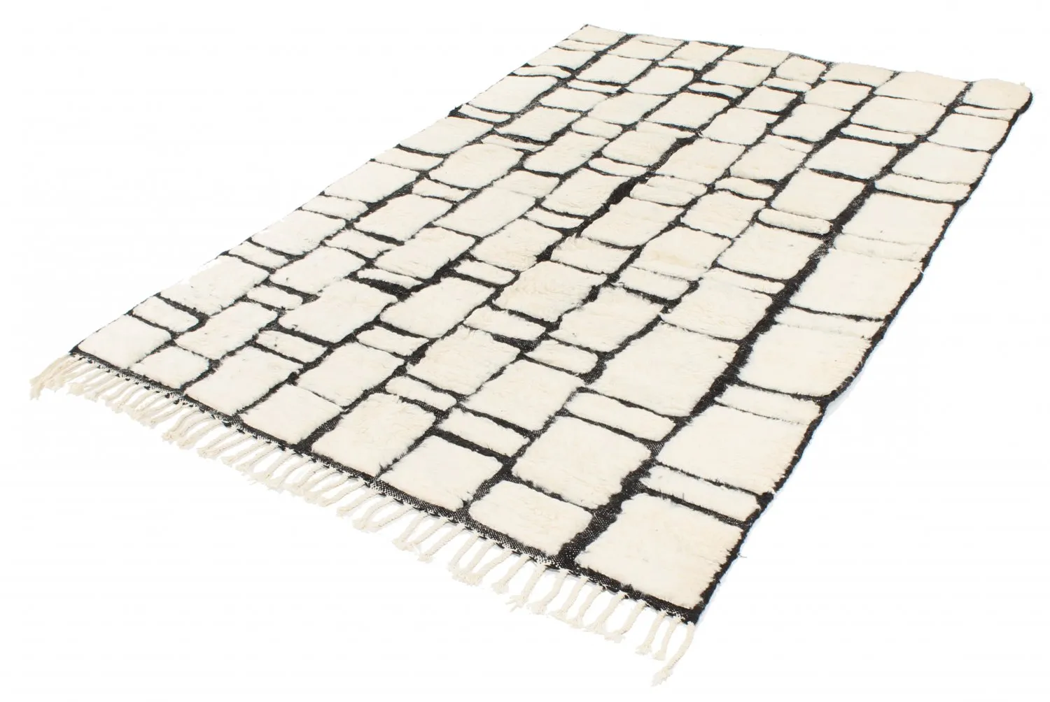 Tappeto Kilim In Stile Berbero Del Marocco Beni Ourain 270 x 150 cm