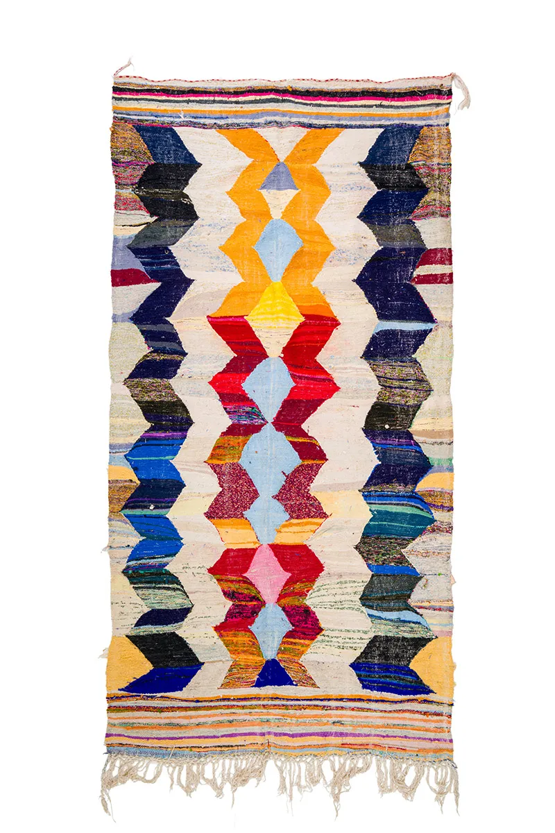 Tappeto Berberi Dal Marocco Boucherouite 155 x 325 cm