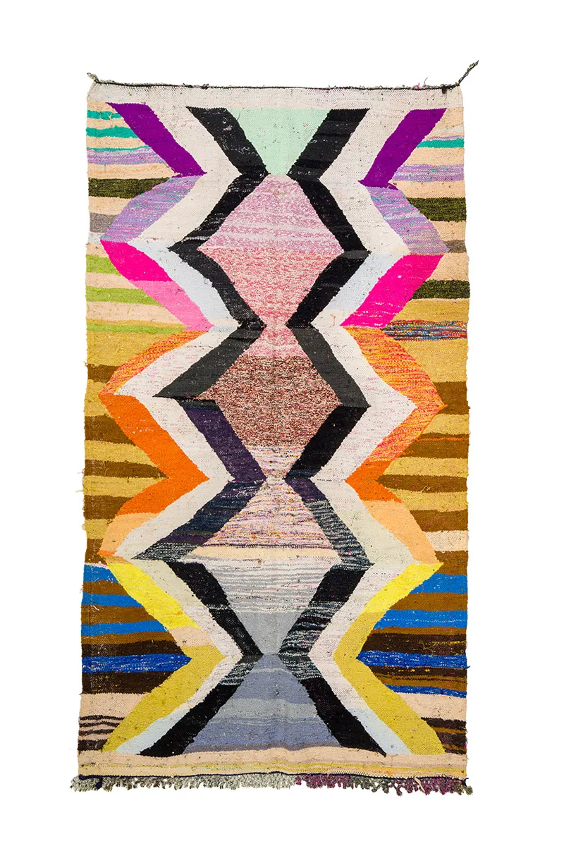 Tappeto Berberi Dal Marocco Boucherouite 155 x 275 cm
