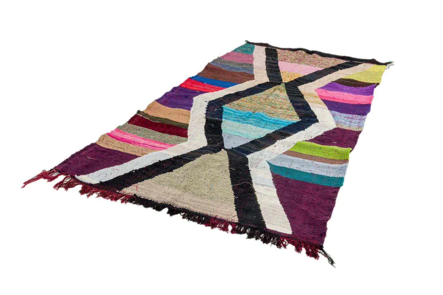 Tappeto Berberi Dal Marocco Boucherouite 135 x 255 cm