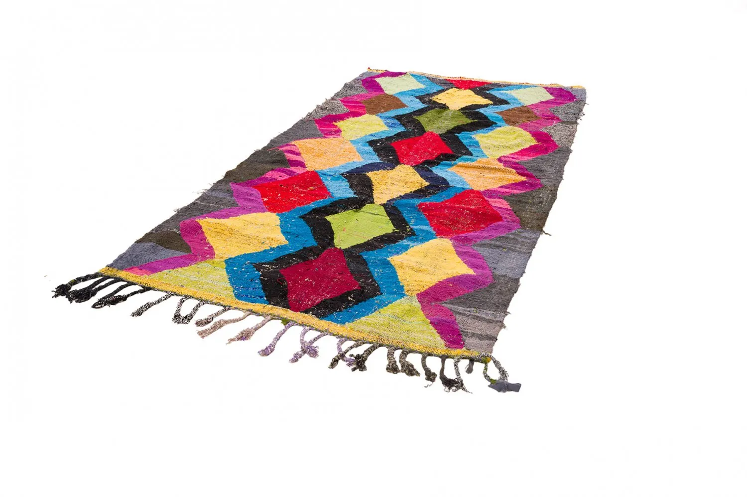 Tappeto Berberi Dal Marocco Boucherouite 140 x 275 cm