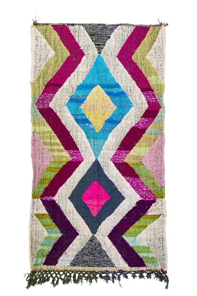 Tappeto Berberi Dal Marocco Boucherouite 130 x 240 cm