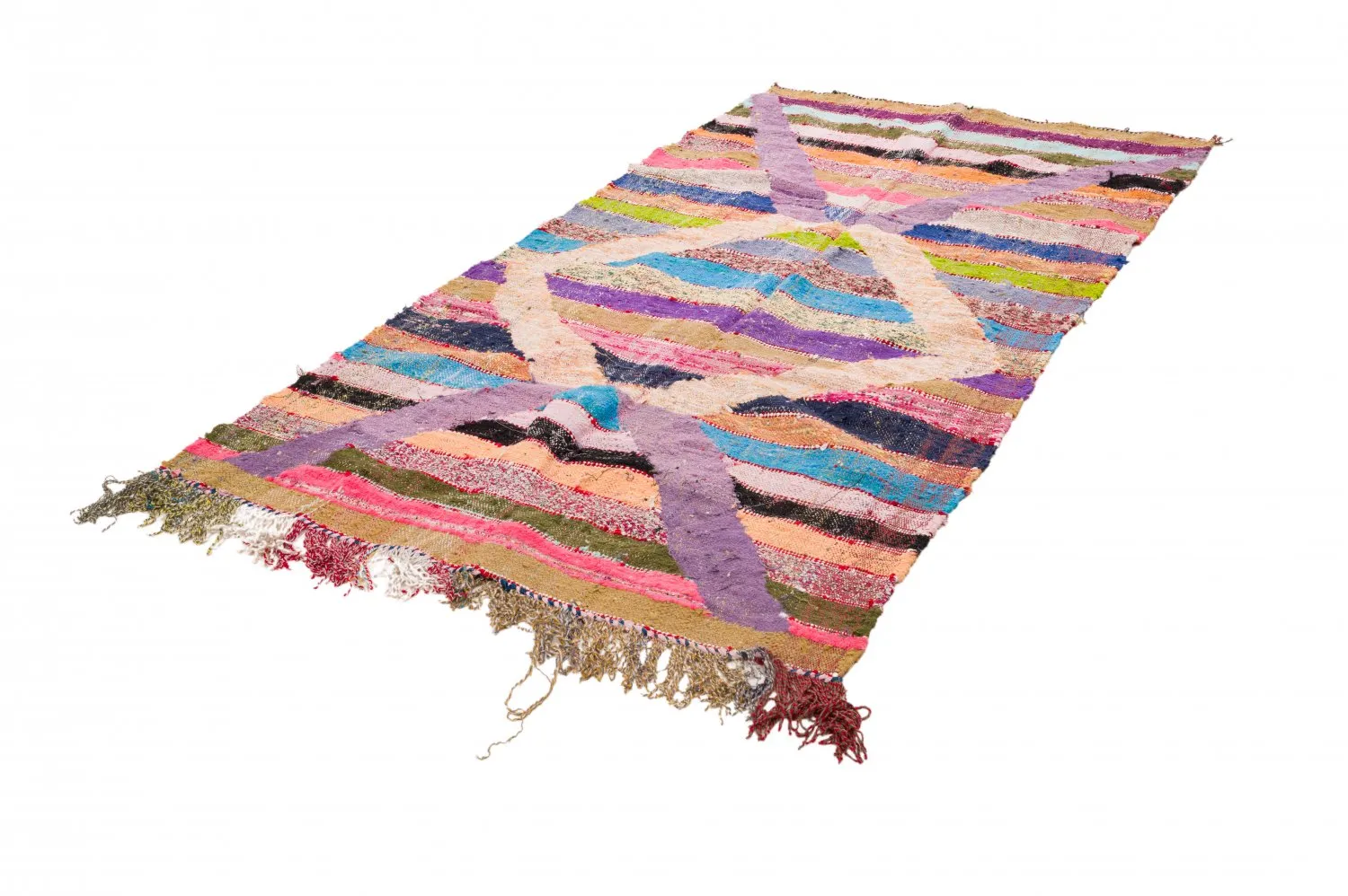 Tappeto Berberi Dal Marocco Boucherouite 125 x 265 cm