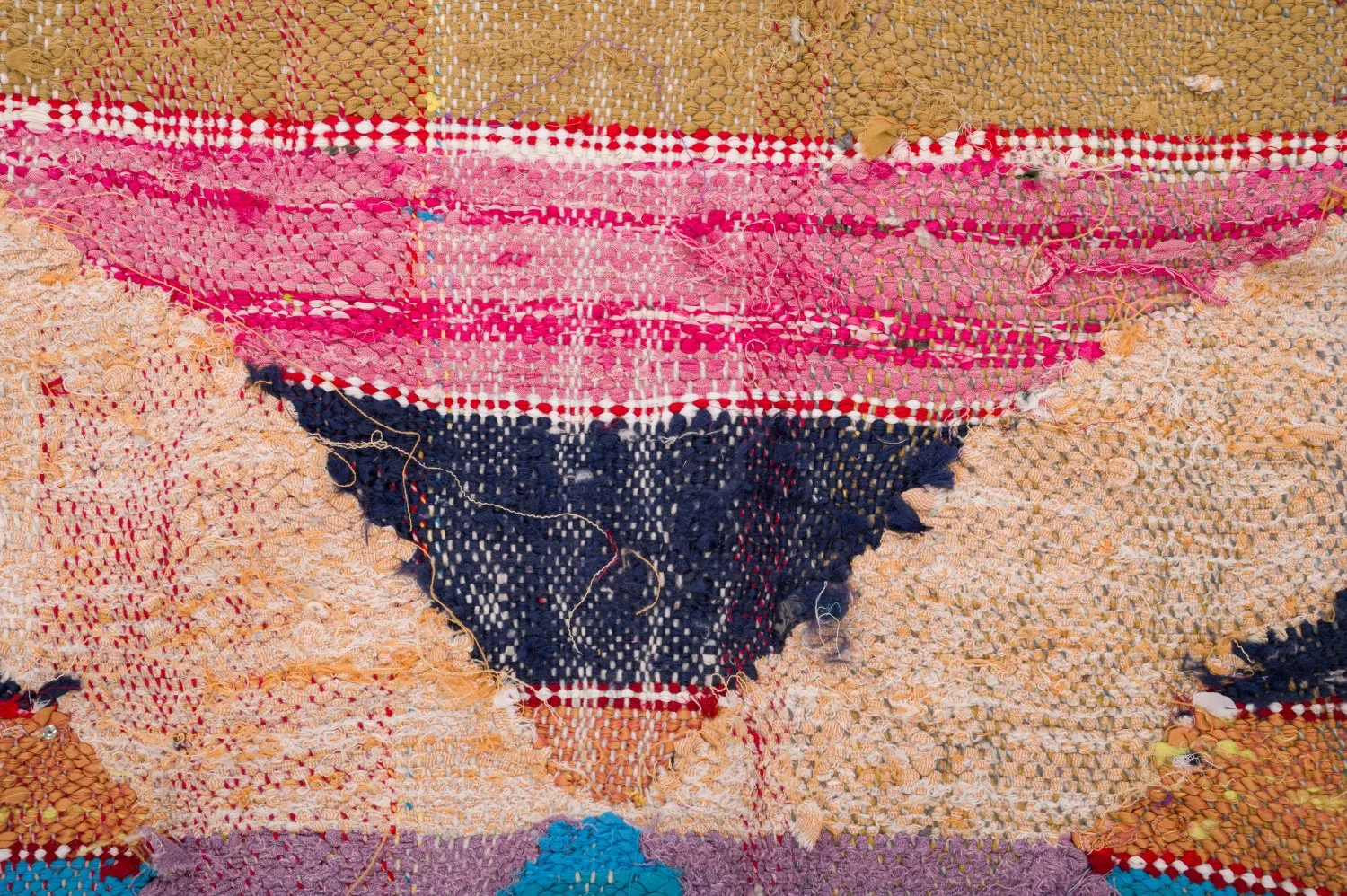 Tappeto Berberi Dal Marocco Boucherouite 125 x 265 cm
