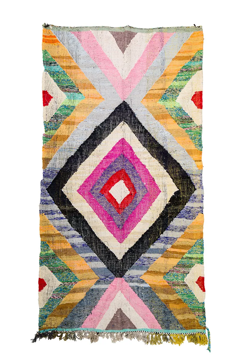 Tappeto Berberi Dal Marocco Boucherouite 155 x 285 cm