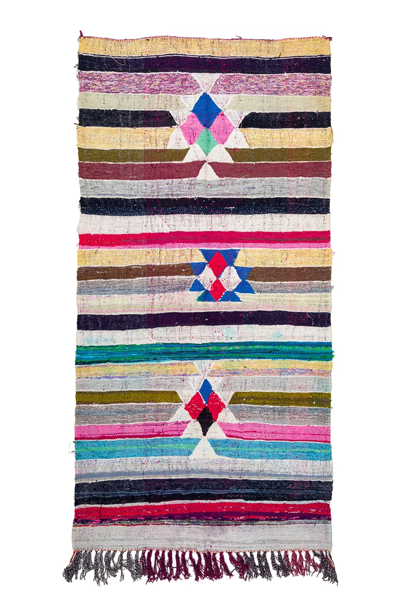 Tappeto Berberi Dal Marocco Boucherouite 145 x 295 cm