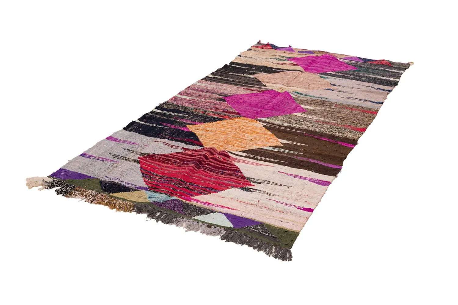 Tappeto Berberi Dal Marocco Boucherouite 130 x 275 cm