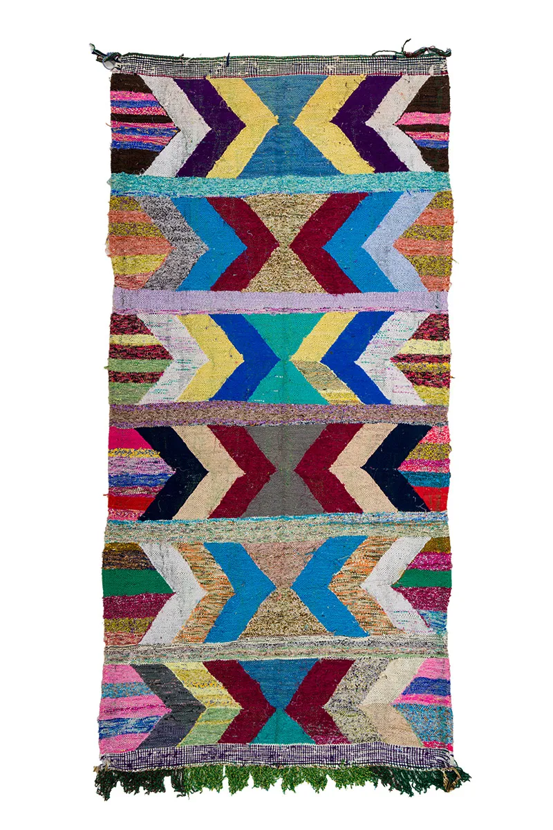 Tappeto Berberi Dal Marocco Boucherouite 130 x 275 cm