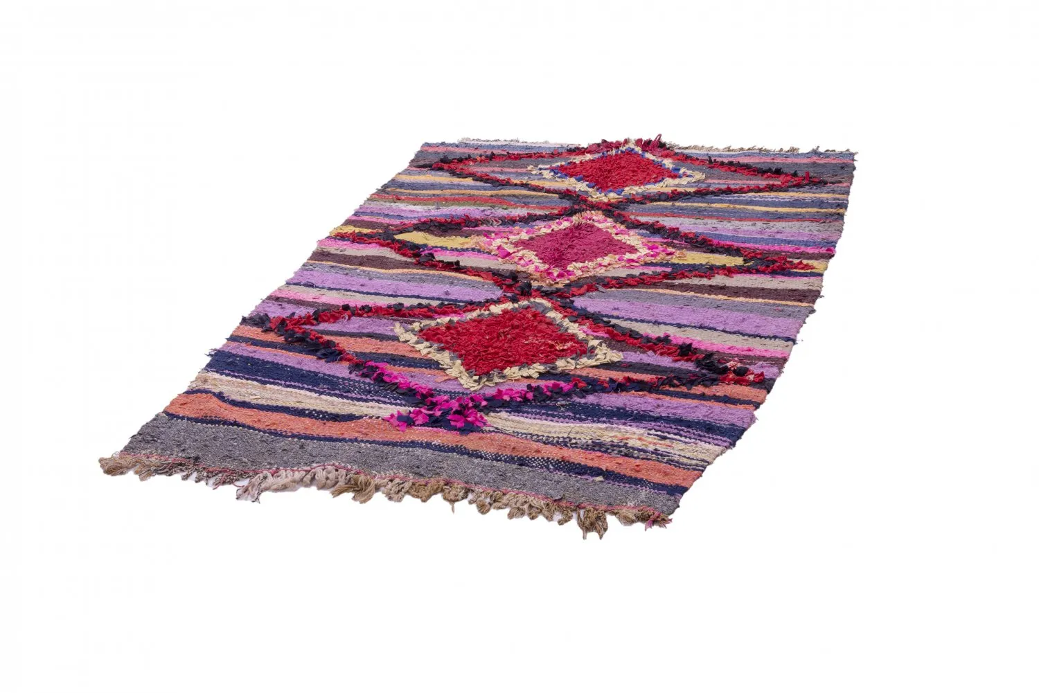 Tappeto Berberi Dal Marocco Boucherouite 210 x 130 cm