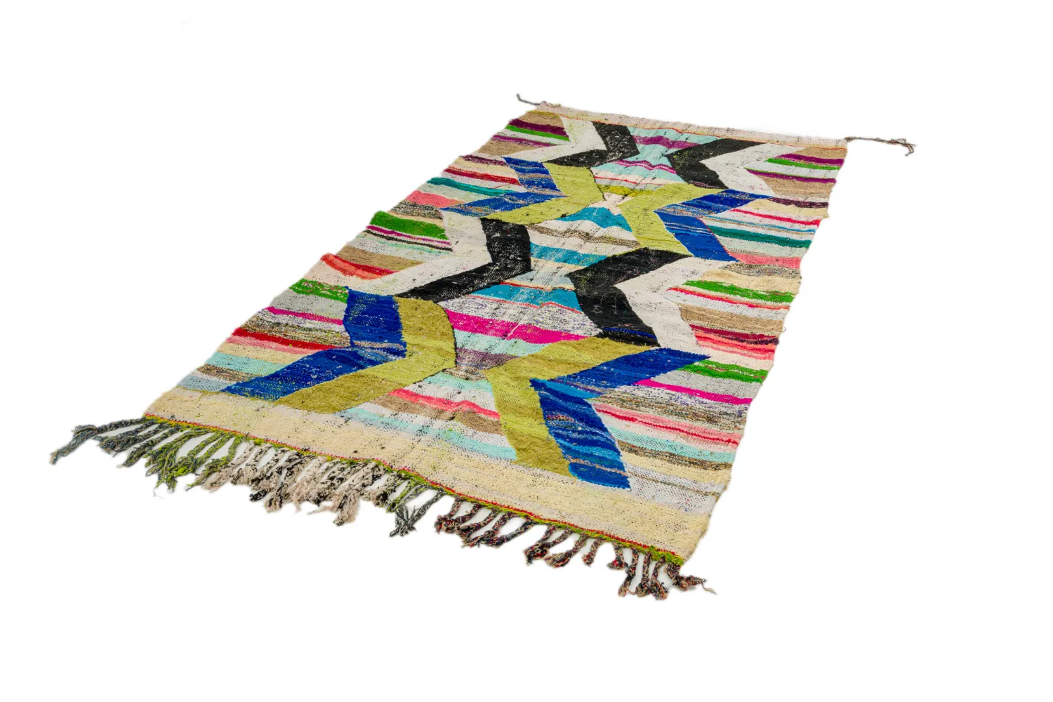 Tappeto Berberi Dal Marocco Boucherouite 135 x 250 cm