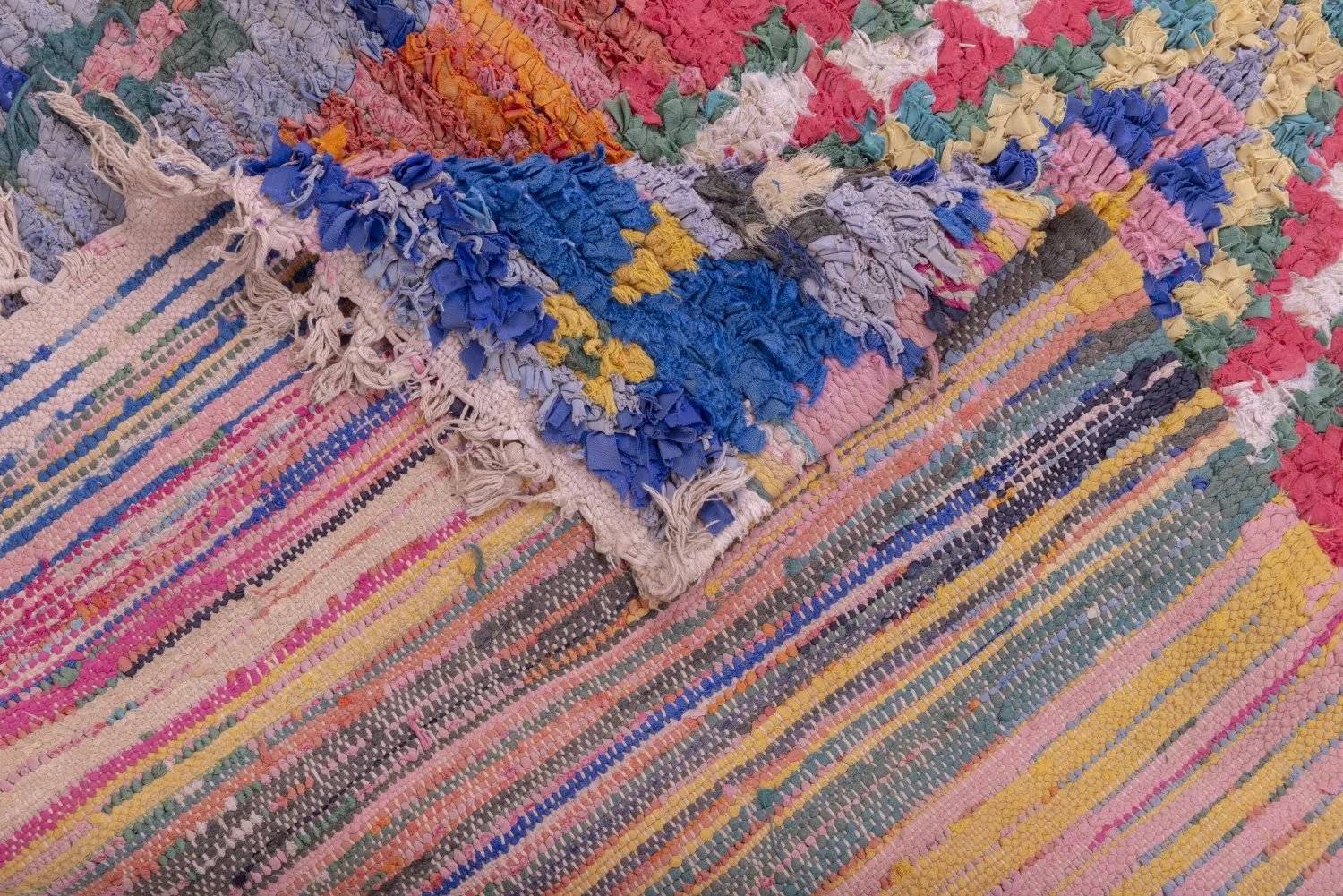 Tappeto Berberi Dal Marocco Boucherouite 260 x 105 cm