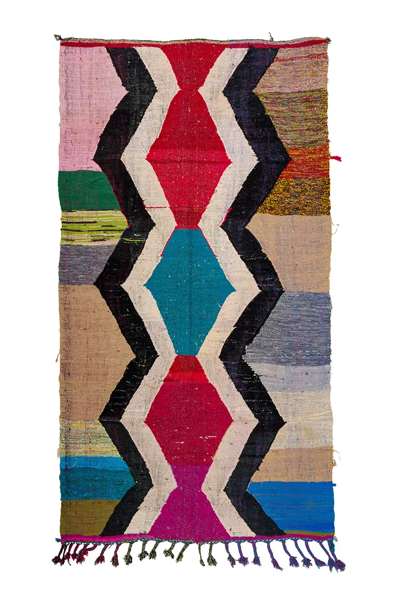 Tappeto Berberi Dal Marocco Boucherouite 145 x 265 cm