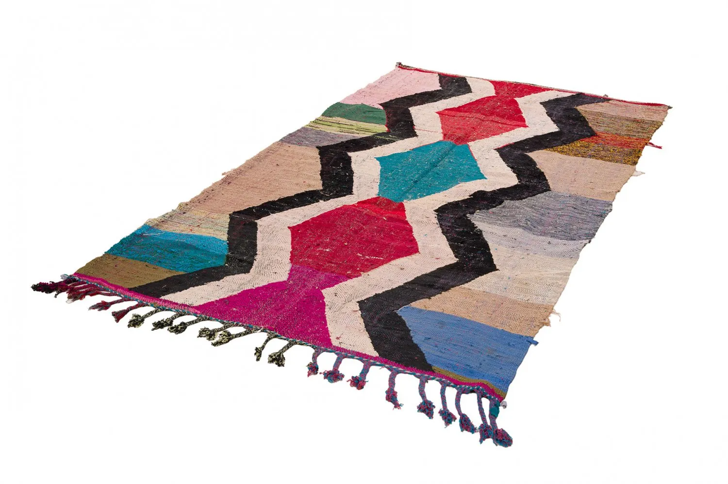 Tappeto Berberi Dal Marocco Boucherouite 145 x 265 cm