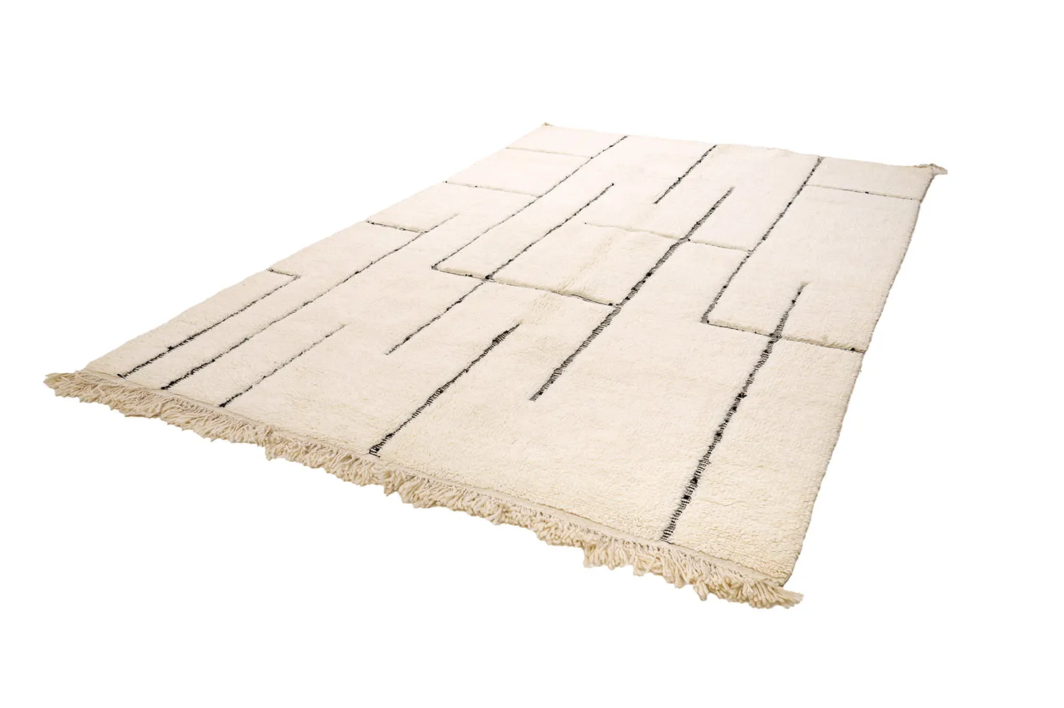 Tappeto Kilim In Stile Berbero Del Marocco Beni Ourain 200 x 315 cm