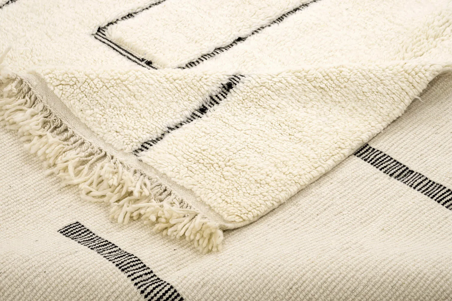 Tappeto Kilim In Stile Berbero Del Marocco Beni Ourain 200 x 315 cm
