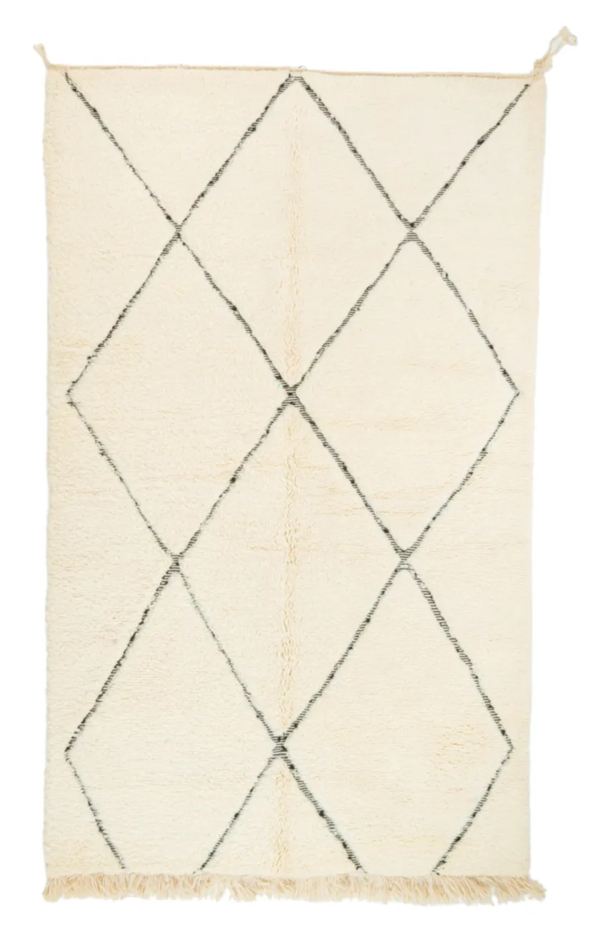 Tappeto Kilim In Stile Berbero Del Marocco Beni Ourain 155 x 265 cm