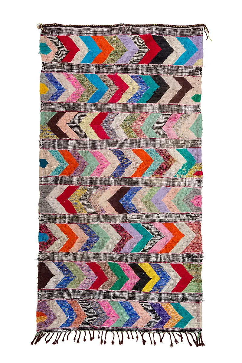 Tappeto Berberi Dal Marocco Boucherouite 150 x 275 cm