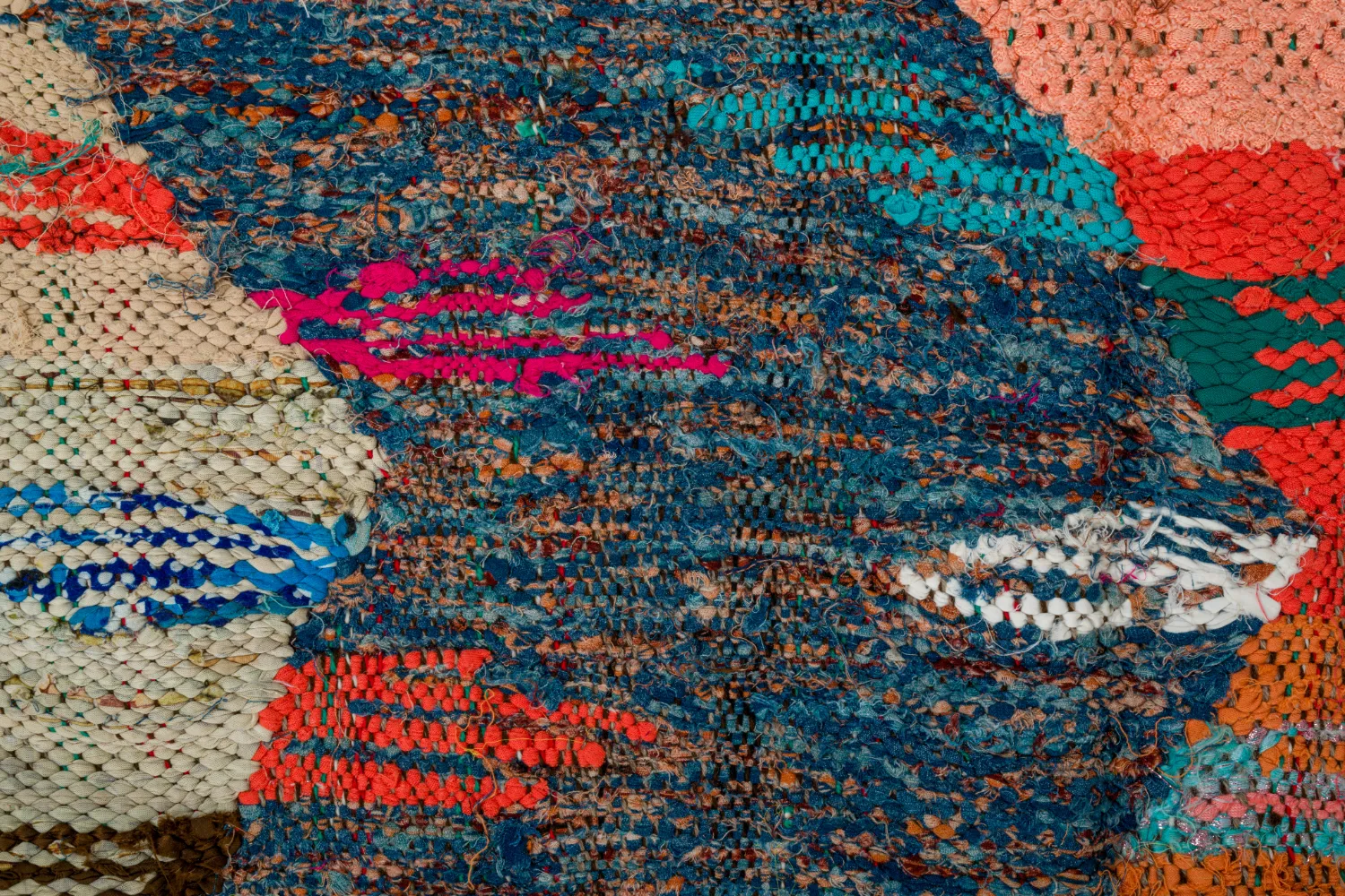 Tappeto Berberi Dal Marocco Boucherouite 135 x 265 cm