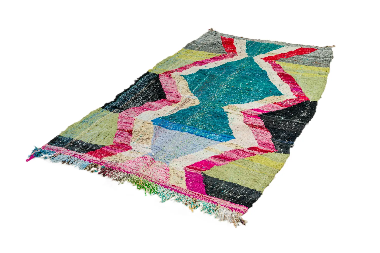 Tappeto Berberi Dal Marocco Boucherouite 125 x 240 cm