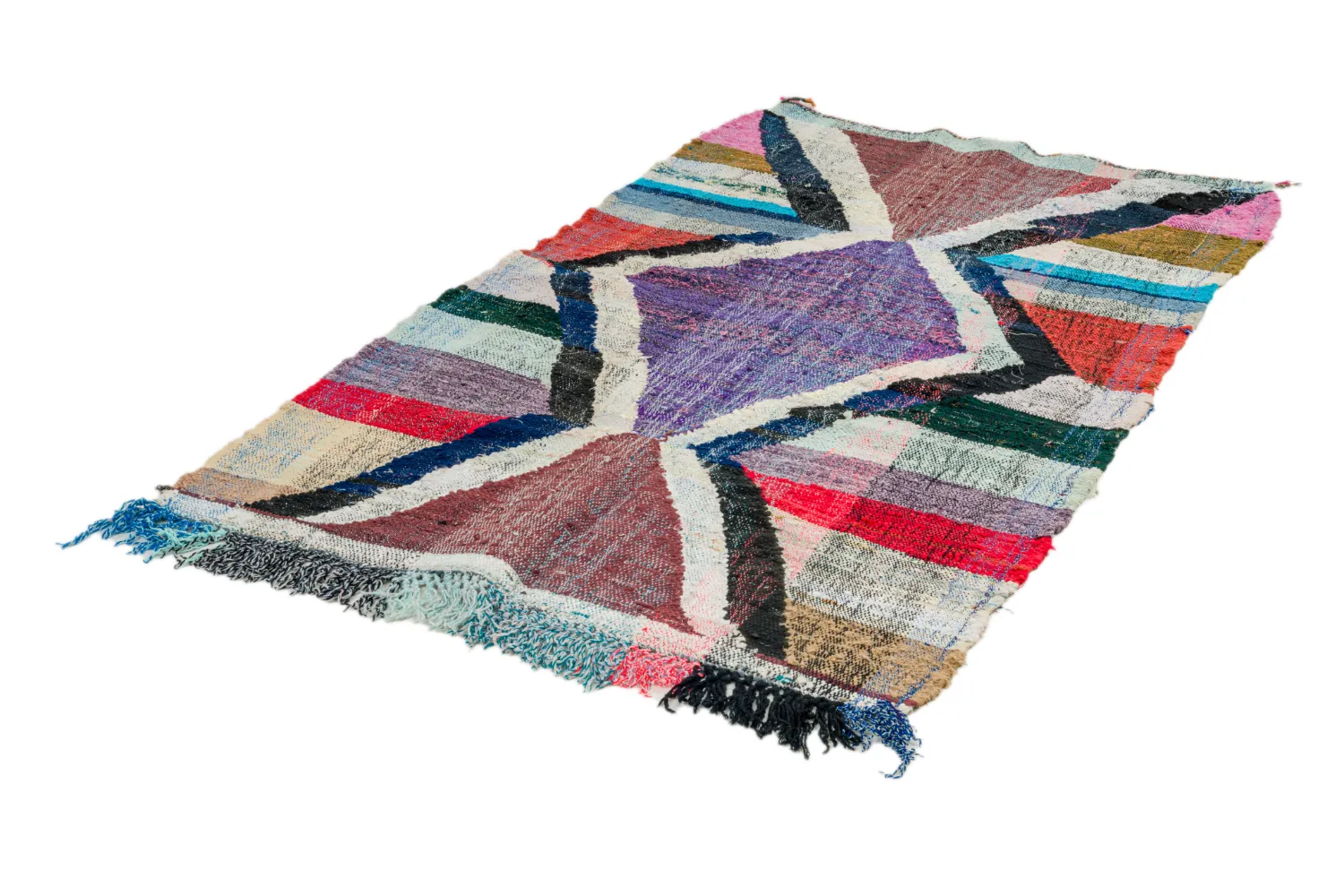 Tappeto Berberi Dal Marocco Boucherouite 125 x 210 cm
