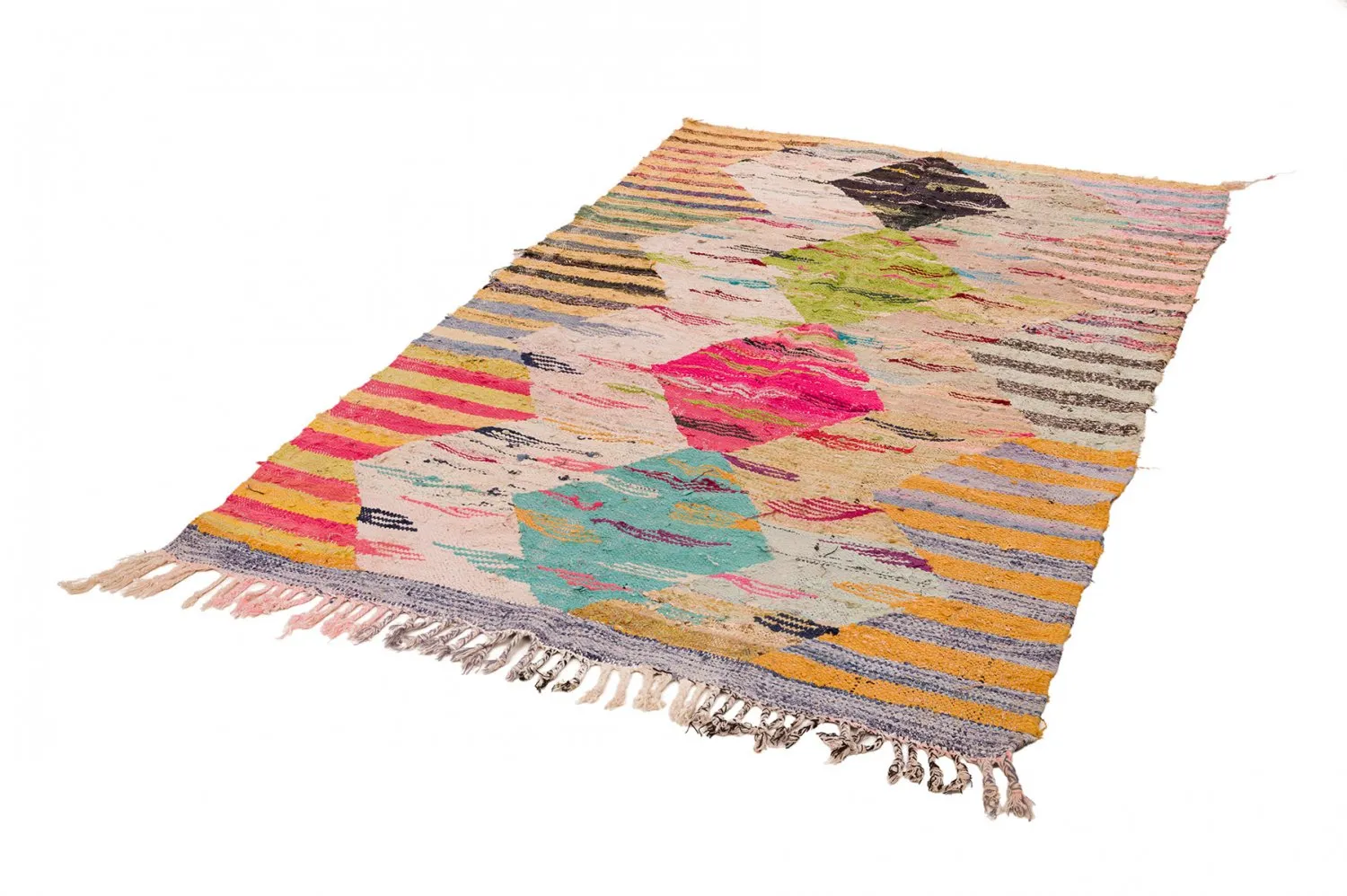 Tappeto Berberi Dal Marocco Boucherouite 140 x 250 cm