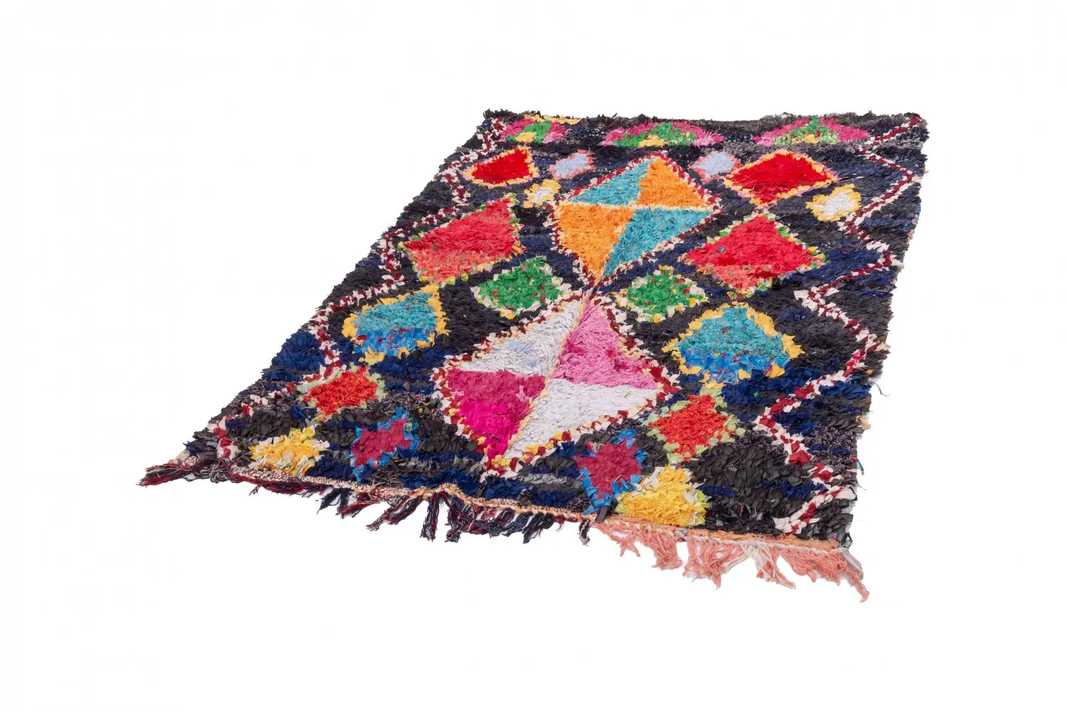 Tappeto Berberi Dal Marocco Boucherouite 190 x 135 cm