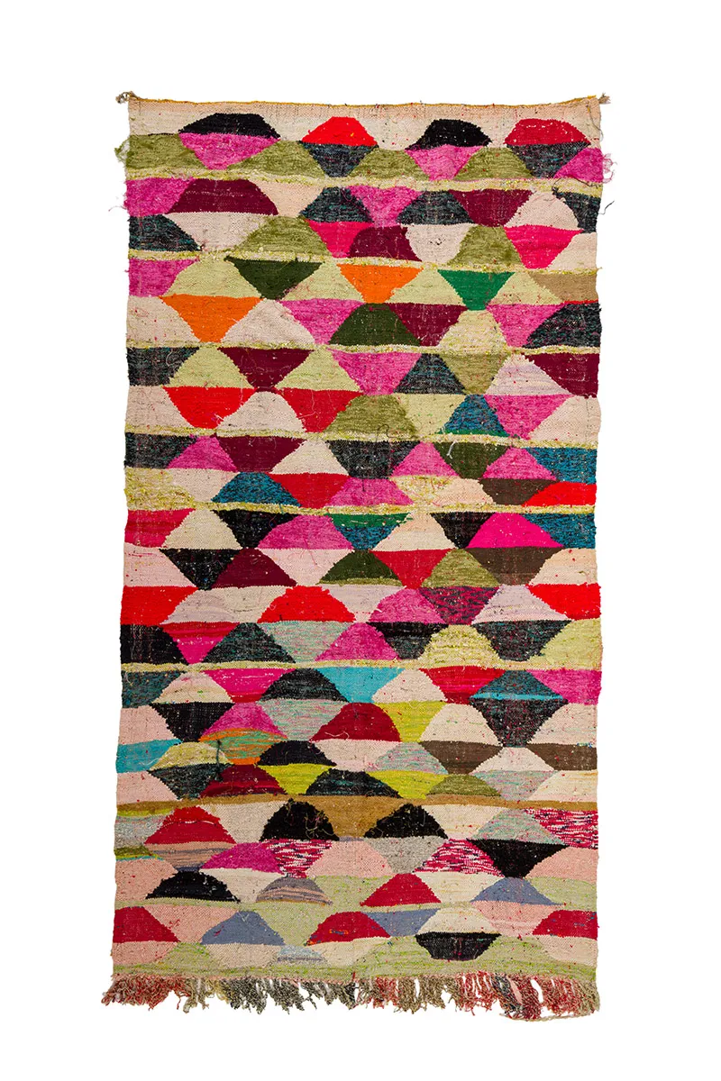 Tappeto Berberi Dal Marocco Boucherouite 155 x 290 cm