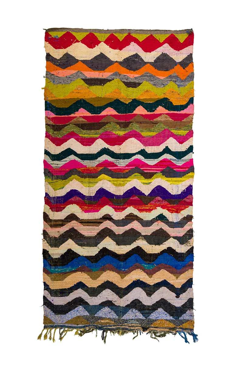 Tappeto Berberi Dal Marocco Boucherouite 140 x 295 cm