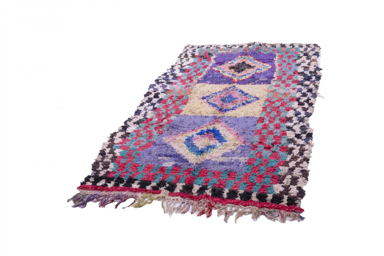Tappeto Berberi Dal Marocco Boucherouite 225 x 125 cm