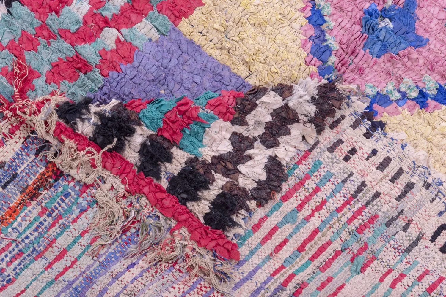 Tappeto Berberi Dal Marocco Boucherouite 225 x 125 cm