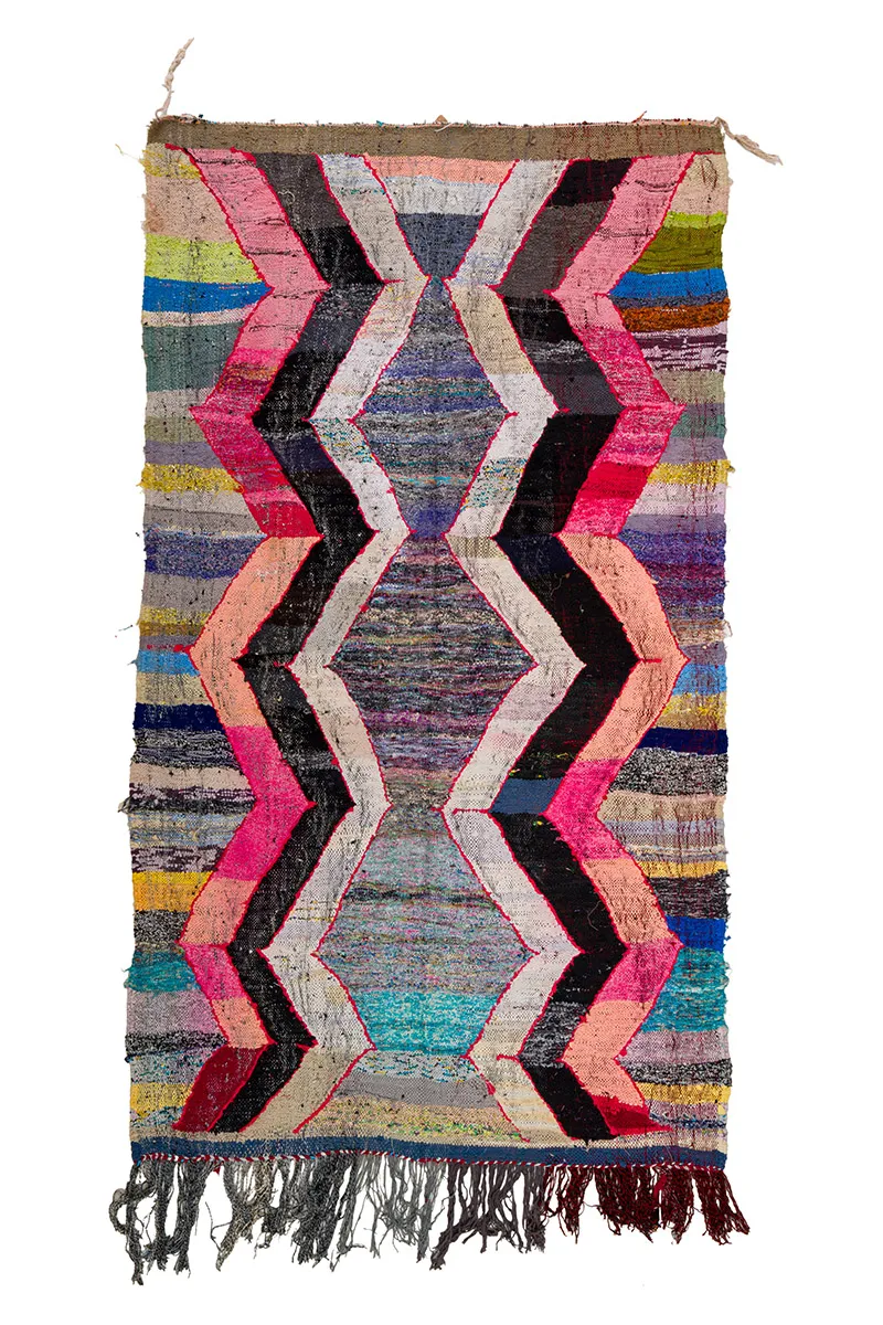 Tappeto Berberi Dal Marocco Boucherouite 150 x 260 cm