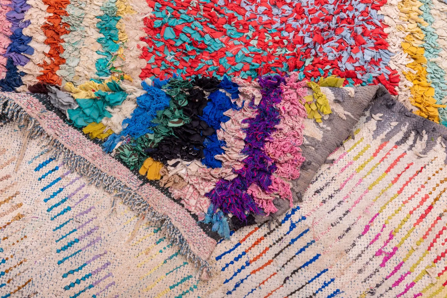 Tappeto Berberi Dal Marocco Boucherouite 255 x 150 cm