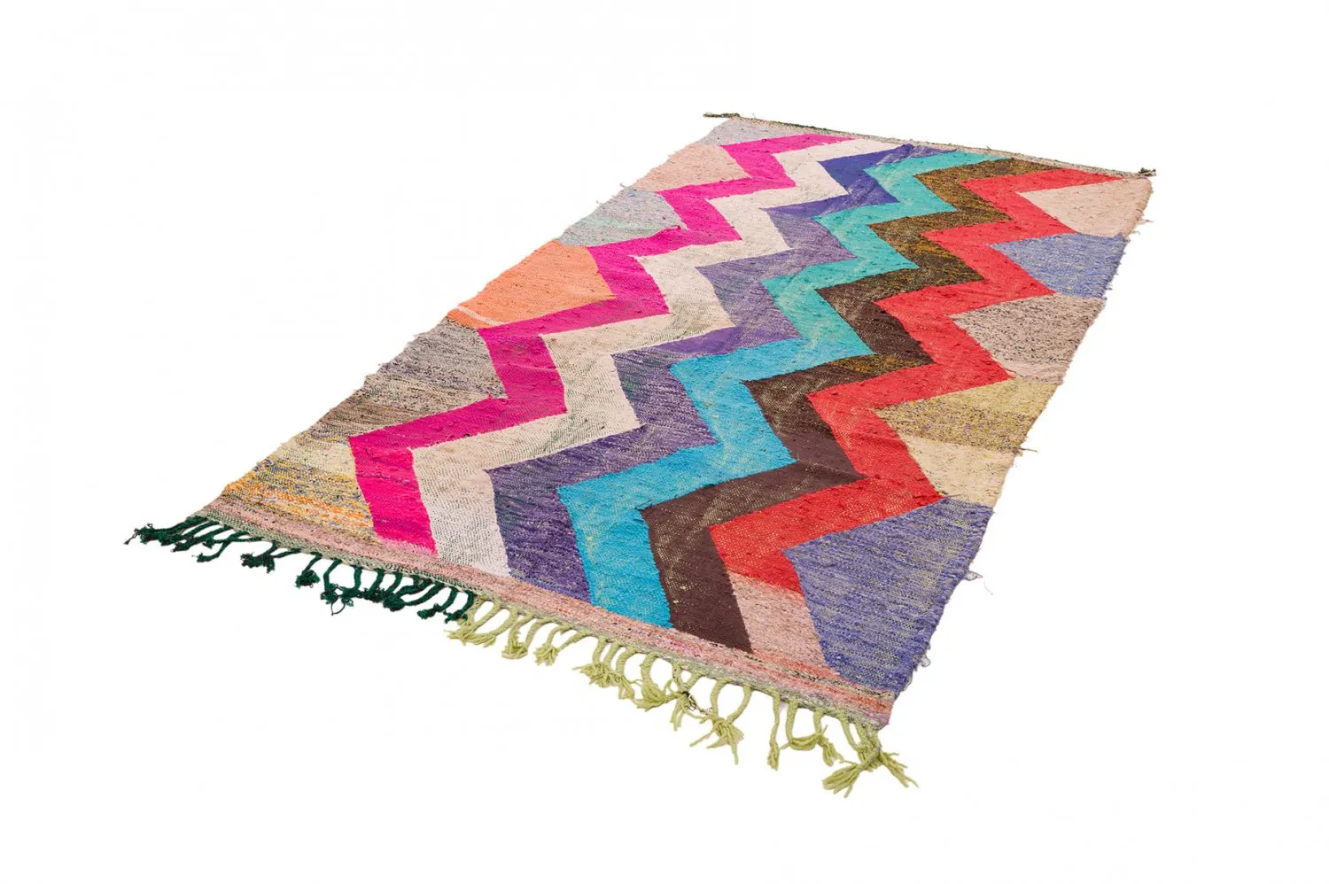 Tappeto Berberi Dal Marocco Boucherouite 135 x 265 cm