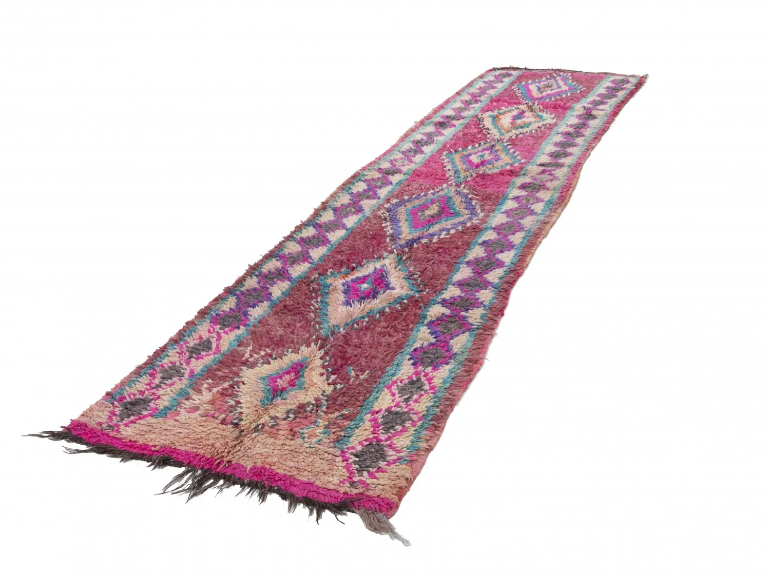 Tappeto Kilim In Stile Berbero Del Marocco Azilal 400 x 110 cm