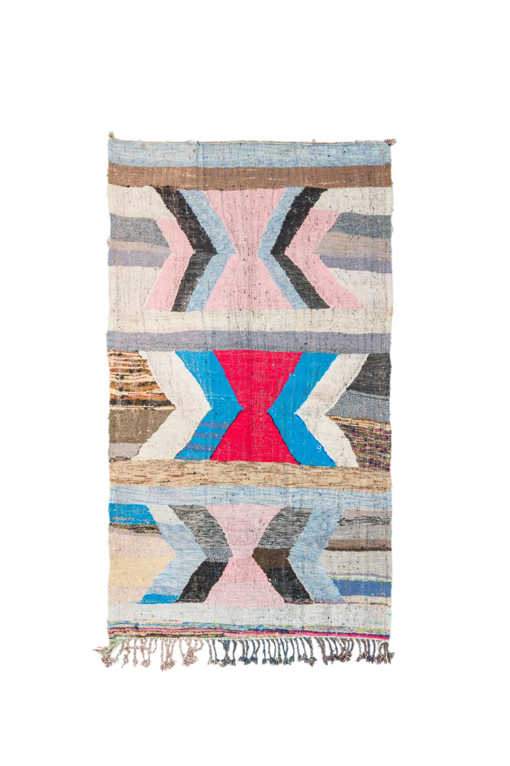 Tappeto Berberi Dal Marocco Boucherouite 140 x 255 cm