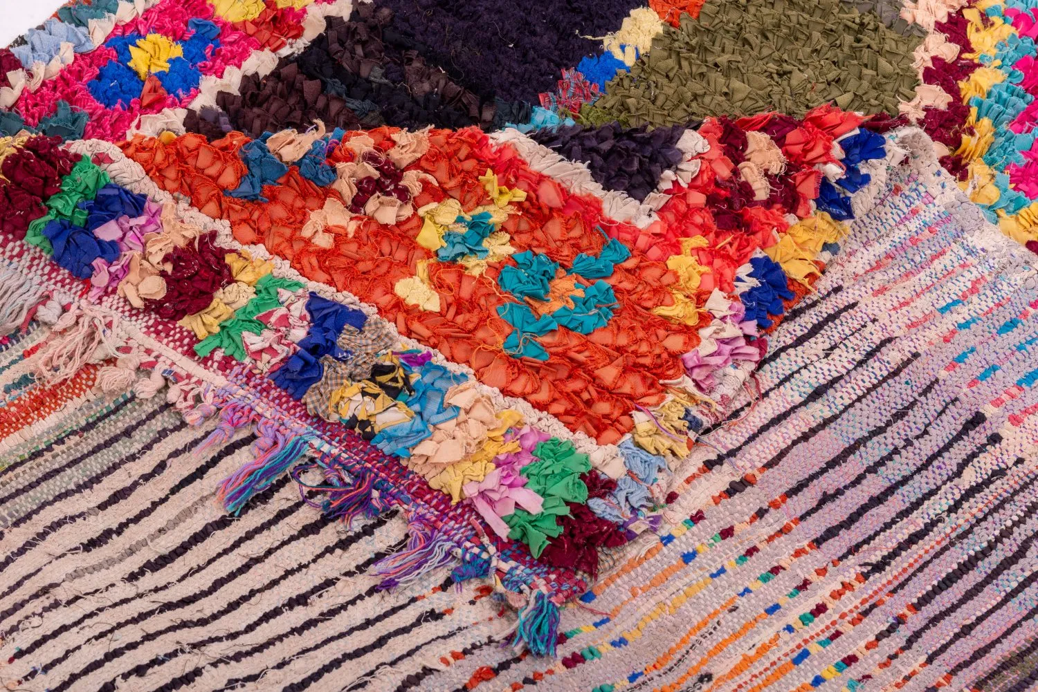 Tappeto Berberi Dal Marocco Boucherouite 280 x 130 cm