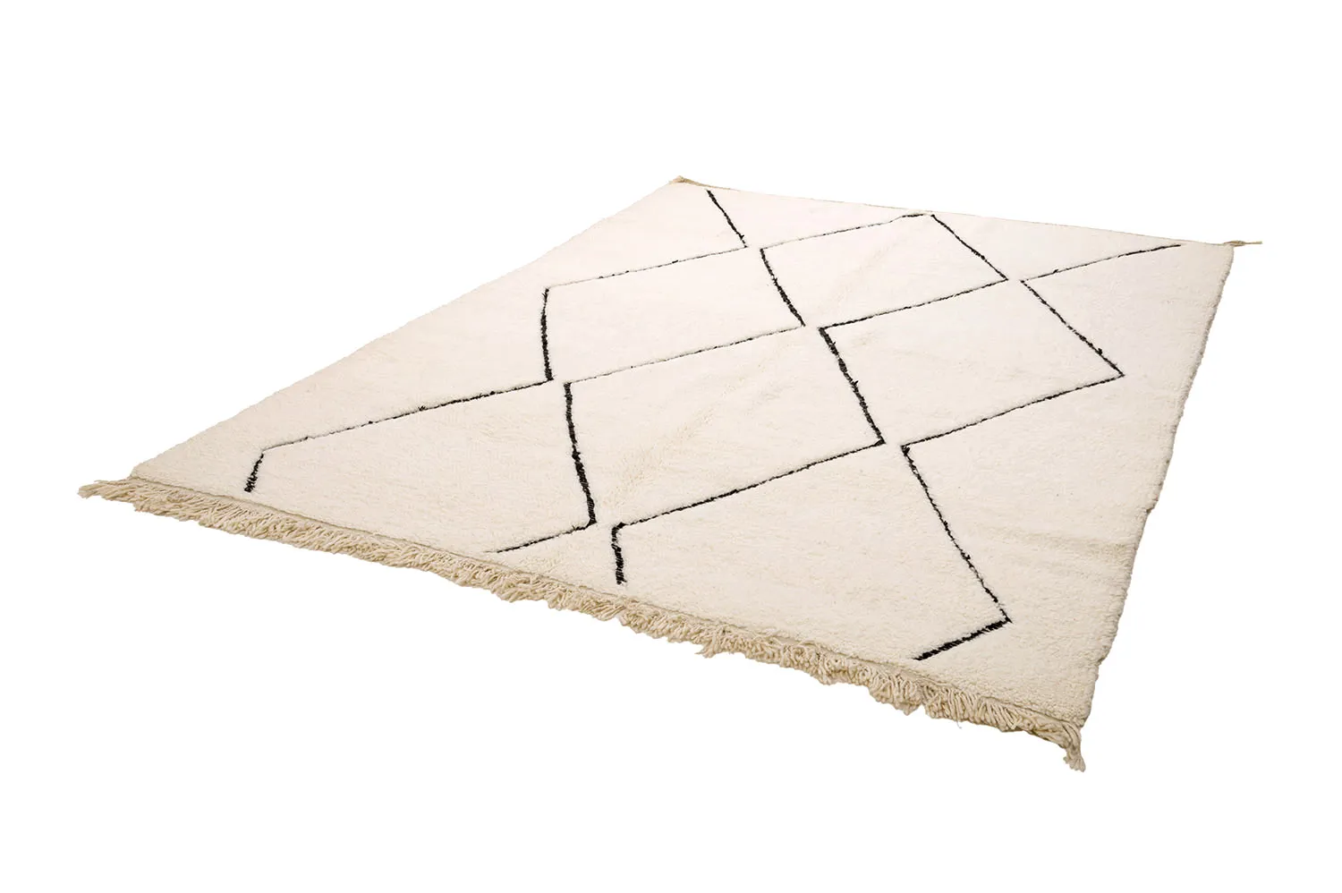 Tappeto Kilim In Stile Berbero Del Marocco Beni Ourain 205 x 290 cm