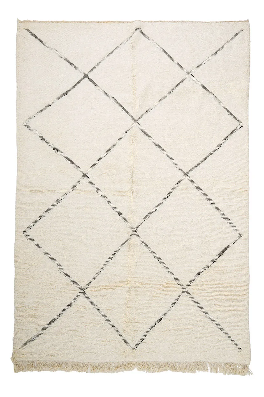 Tappeto Kilim In Stile Berbero Del Marocco Beni Ourain 190 x 285 cm