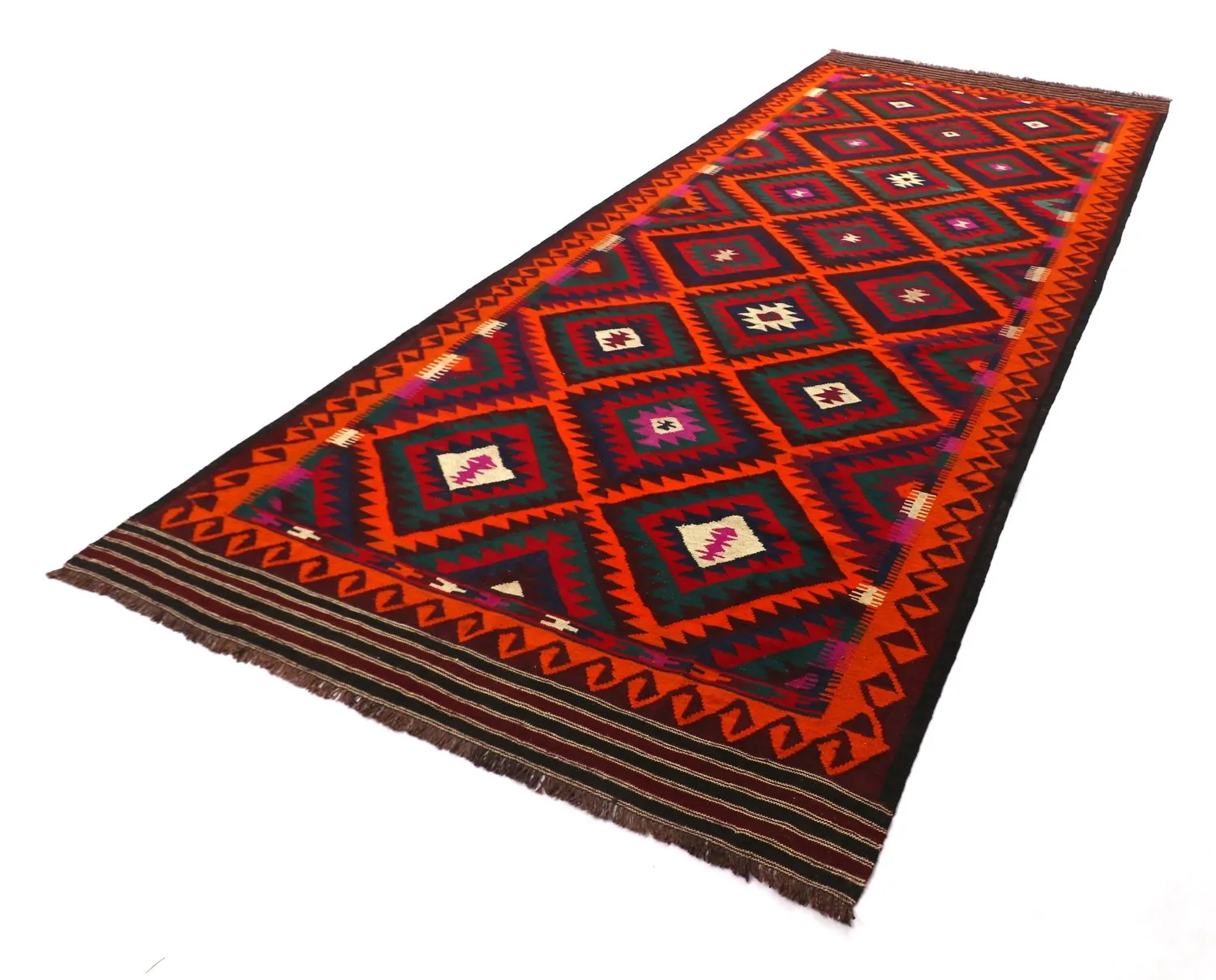 Tappeto kilim orientale 379 x 173 cm