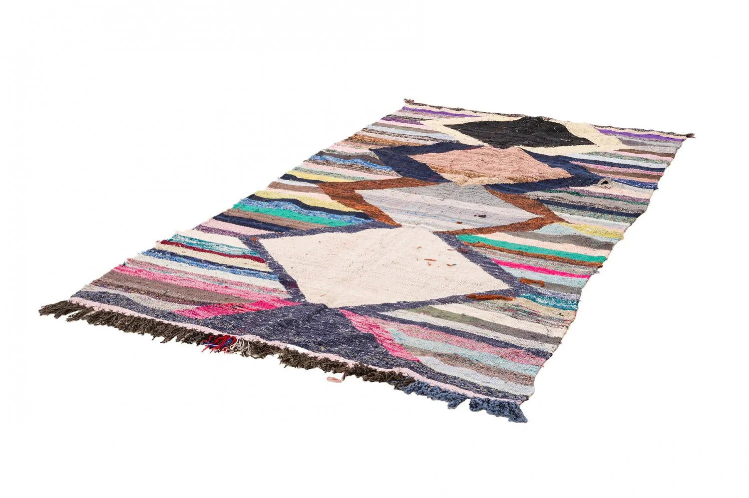 Tappeto Berberi Dal Marocco Boucherouite 130 x 250 cm