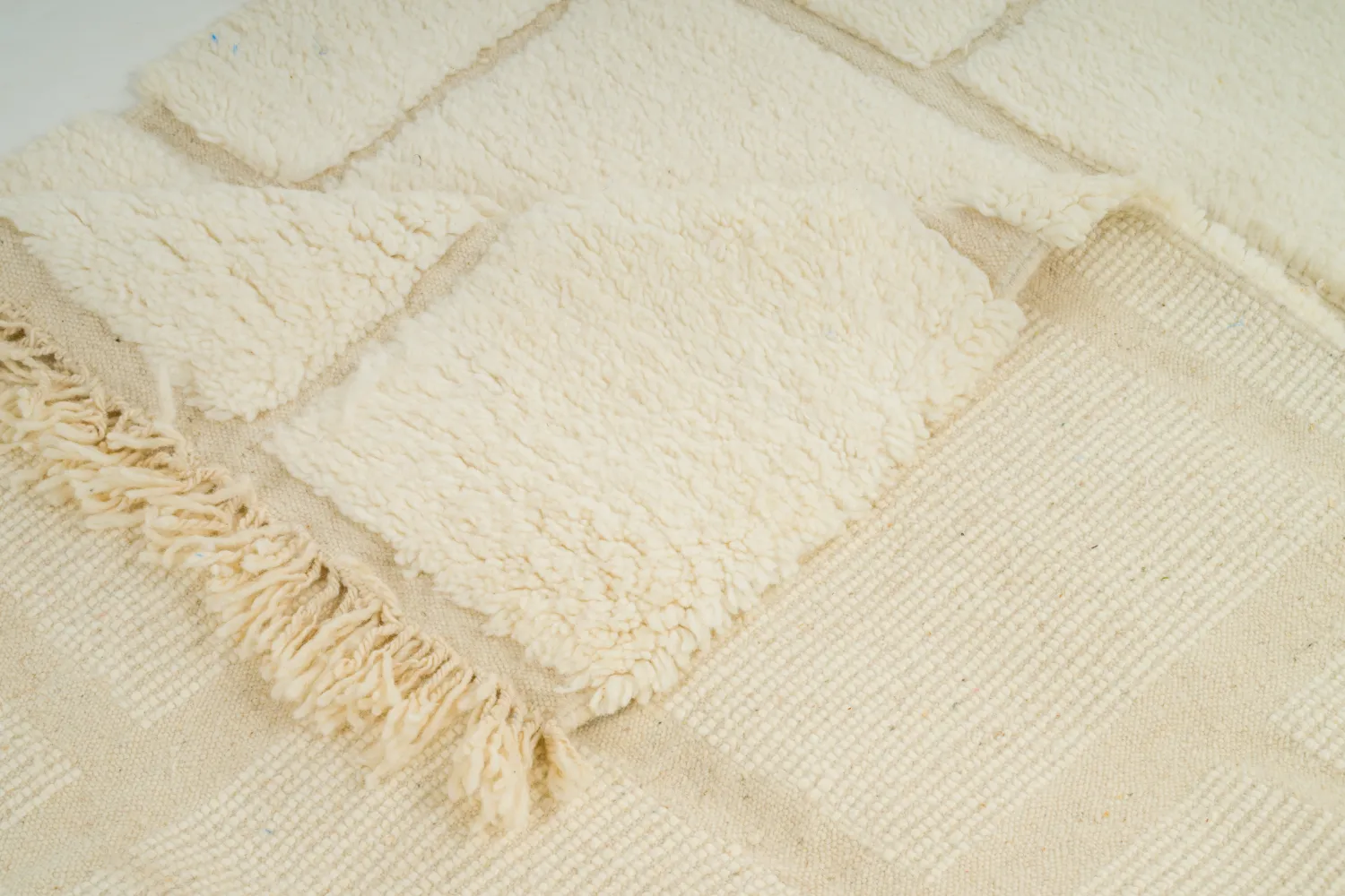 Tappeto Kilim In Stile Berbero Del Marocco Beni Ourain 145 x 255 cm