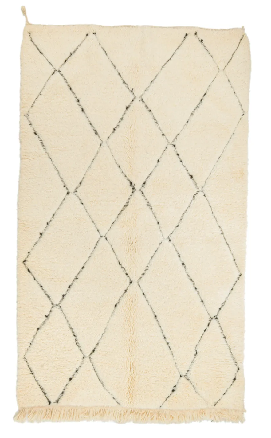 Tappeto Kilim In Stile Berbero Del Marocco Beni Ourain 155 x 255 cm