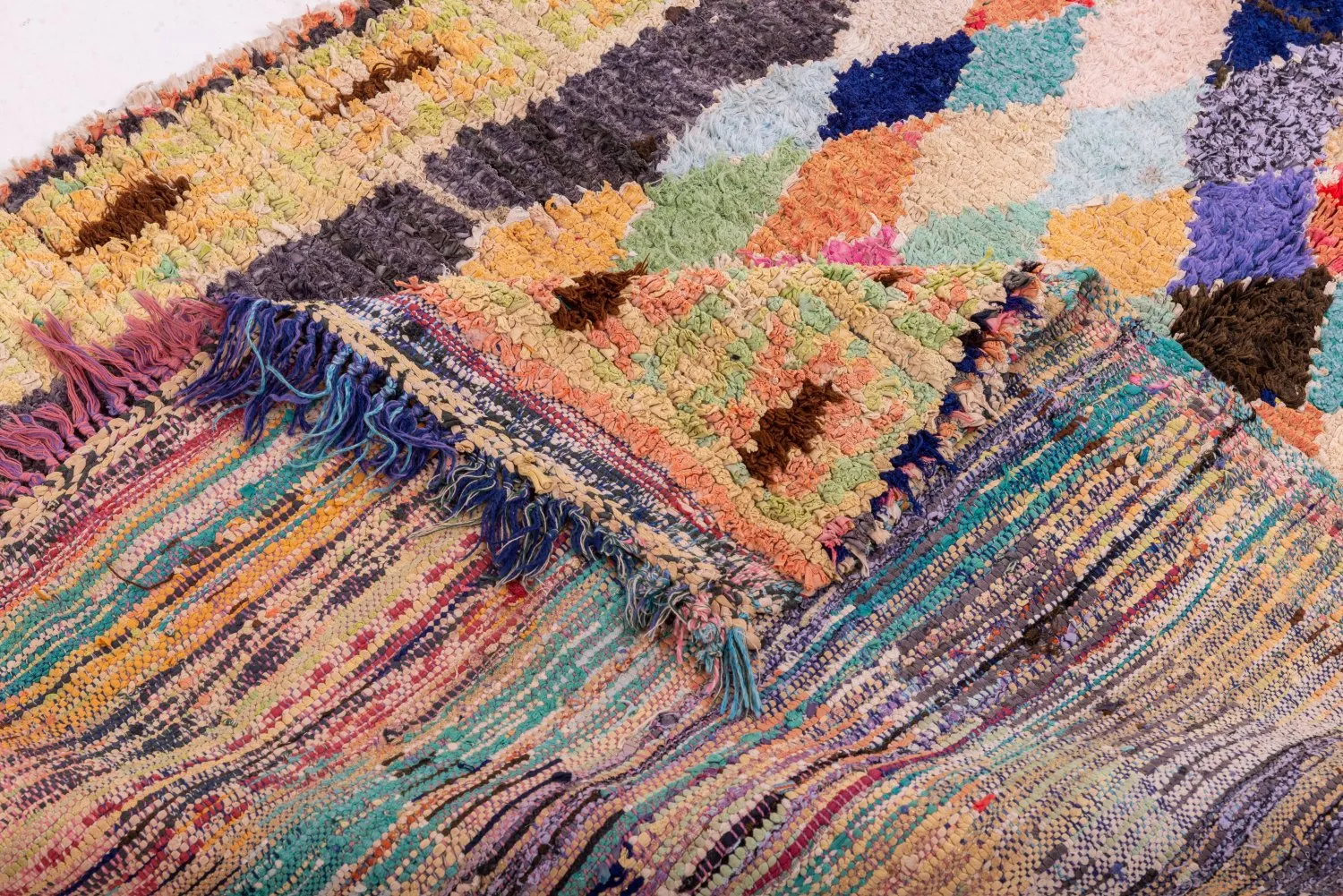 Tappeto Berberi Dal Marocco Boucherouite 255 x 115 cm