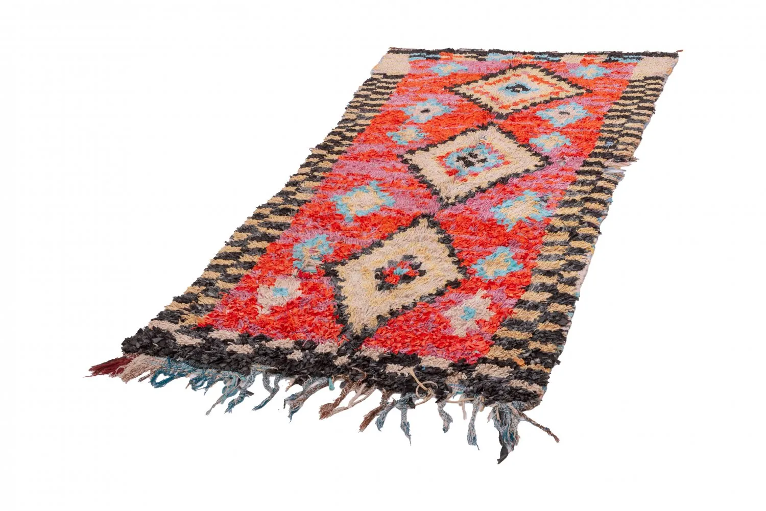 Tappeto Berberi Dal Marocco Boucherouite 235 x 105 cm