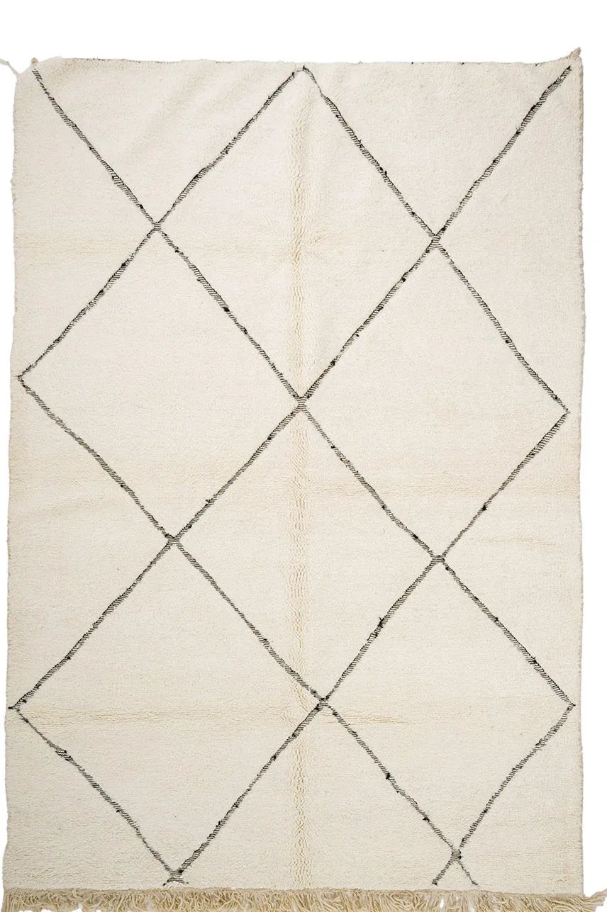Tappeto Kilim In Stile Berbero Del Marocco Beni Ourain 210 x 305 cm