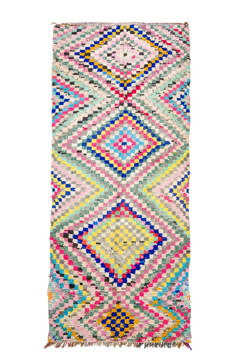 Tappeto Berberi Dal Marocco Boucherouite 145 x 365 cm
