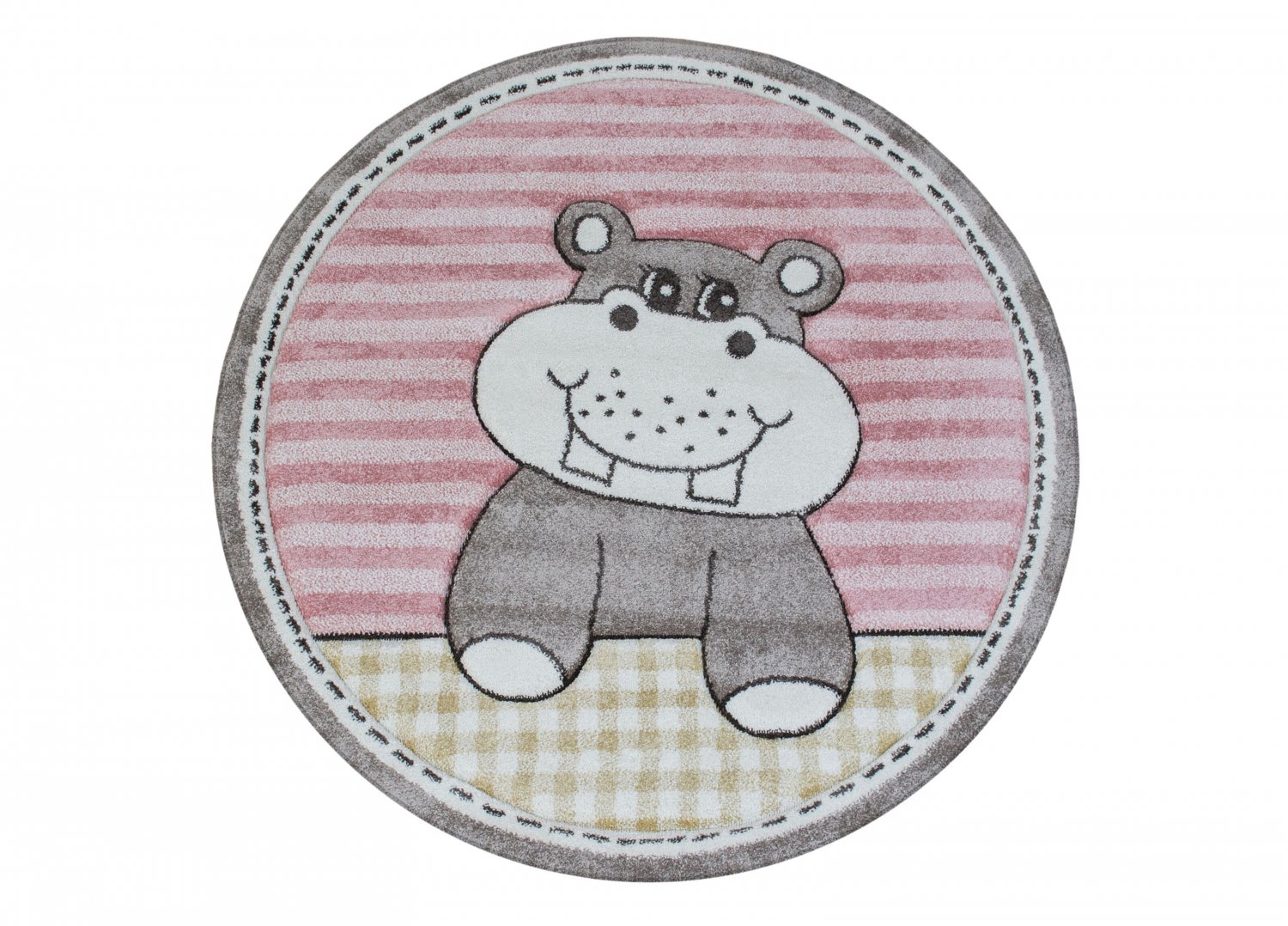 Tappeti per bambini - Caruba Hippo Tondo (rosa)