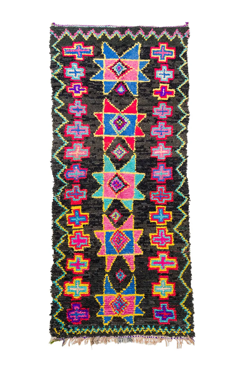 Tappeto Berberi Dal Marocco Boucherouite 135 x 315 cm